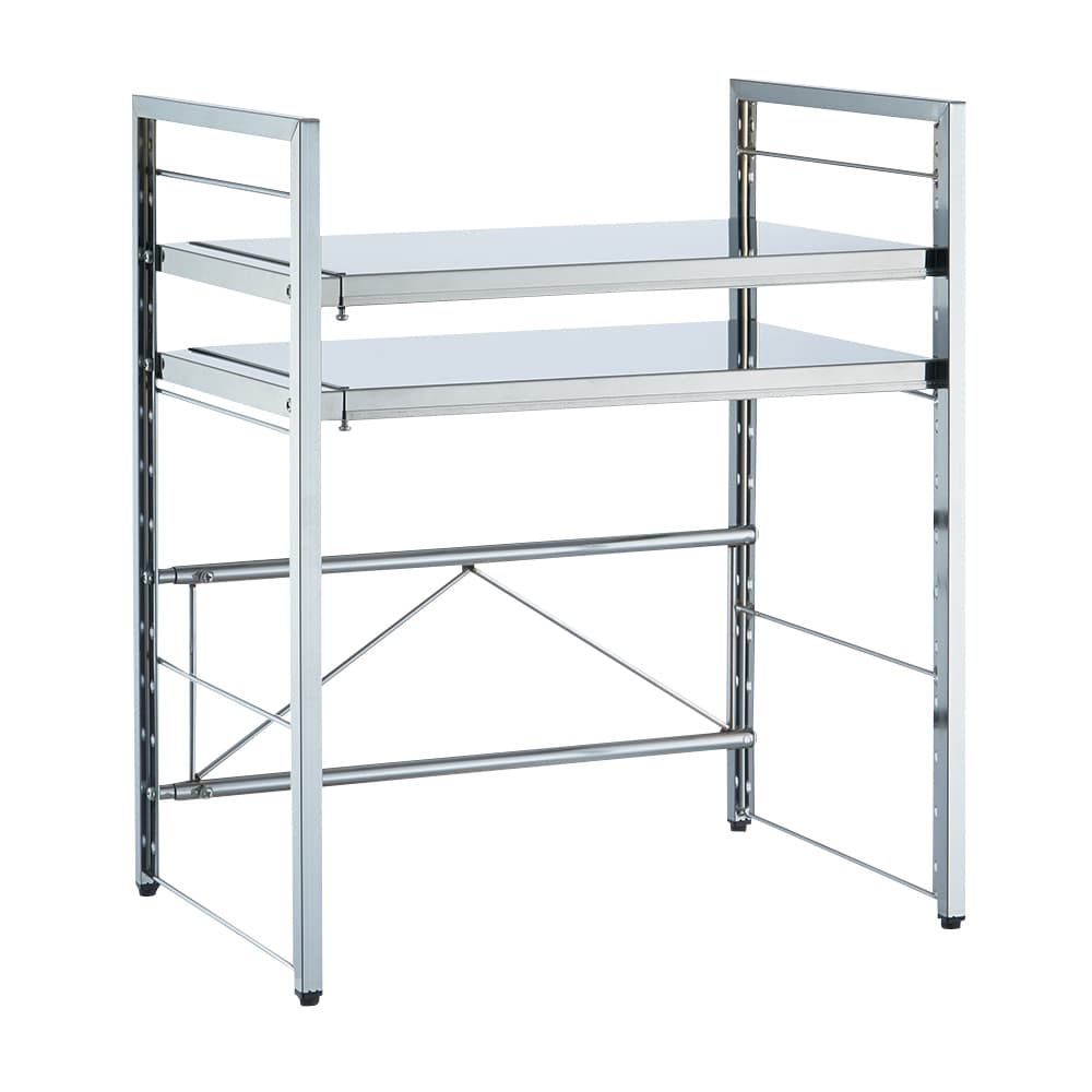 調理家電が置ける頑丈ステンレス伸縮天板ラック 2段タイプ 通販 - ディノス