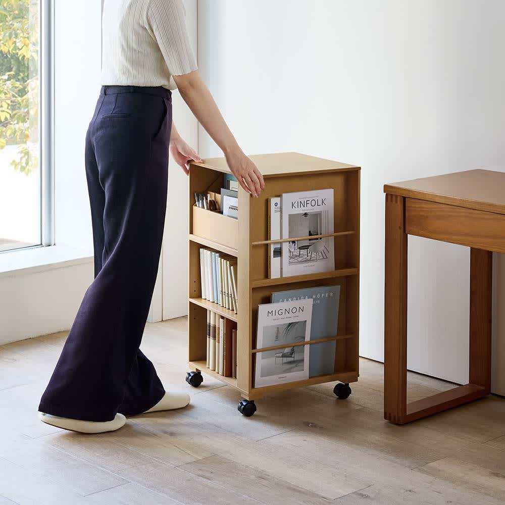 分類収納デスクサイドラック 高さ74cm 通販 - ディノス