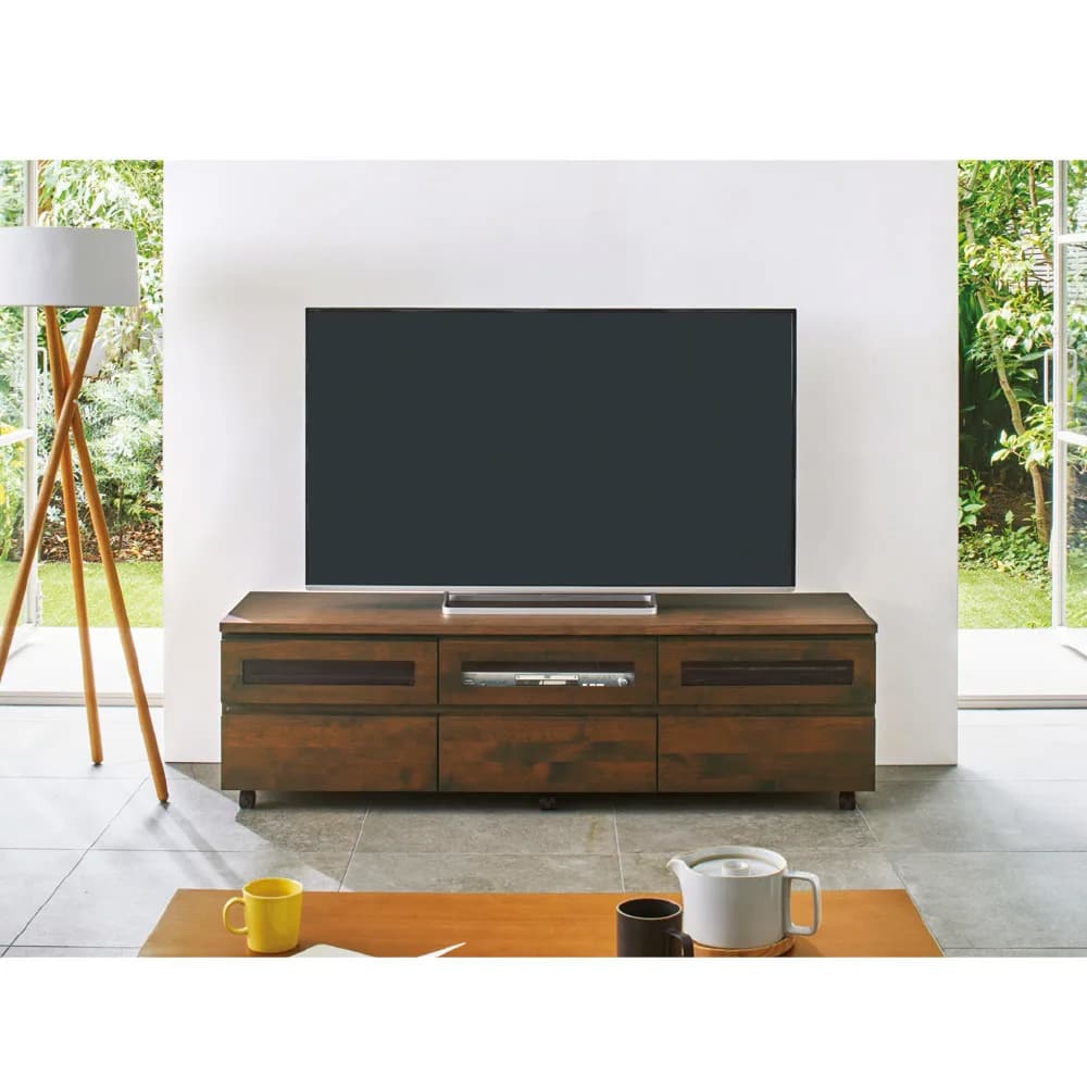 アルダー天然木テレビ台 幅159高さ46cm キャスター付き 通販 - ディノス