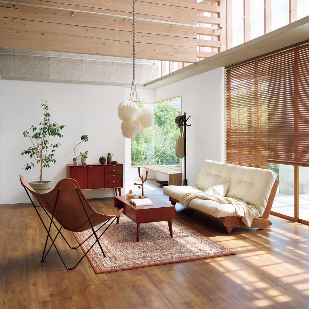 北欧ヴィンテージ風Vカットデザイン リビングボード・リビング