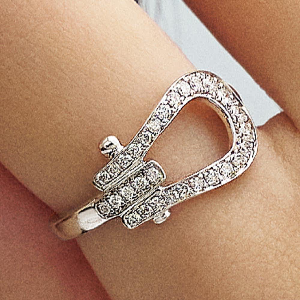 K18 0.3ctダイヤ 馬蹄リング 通販 - ディノス