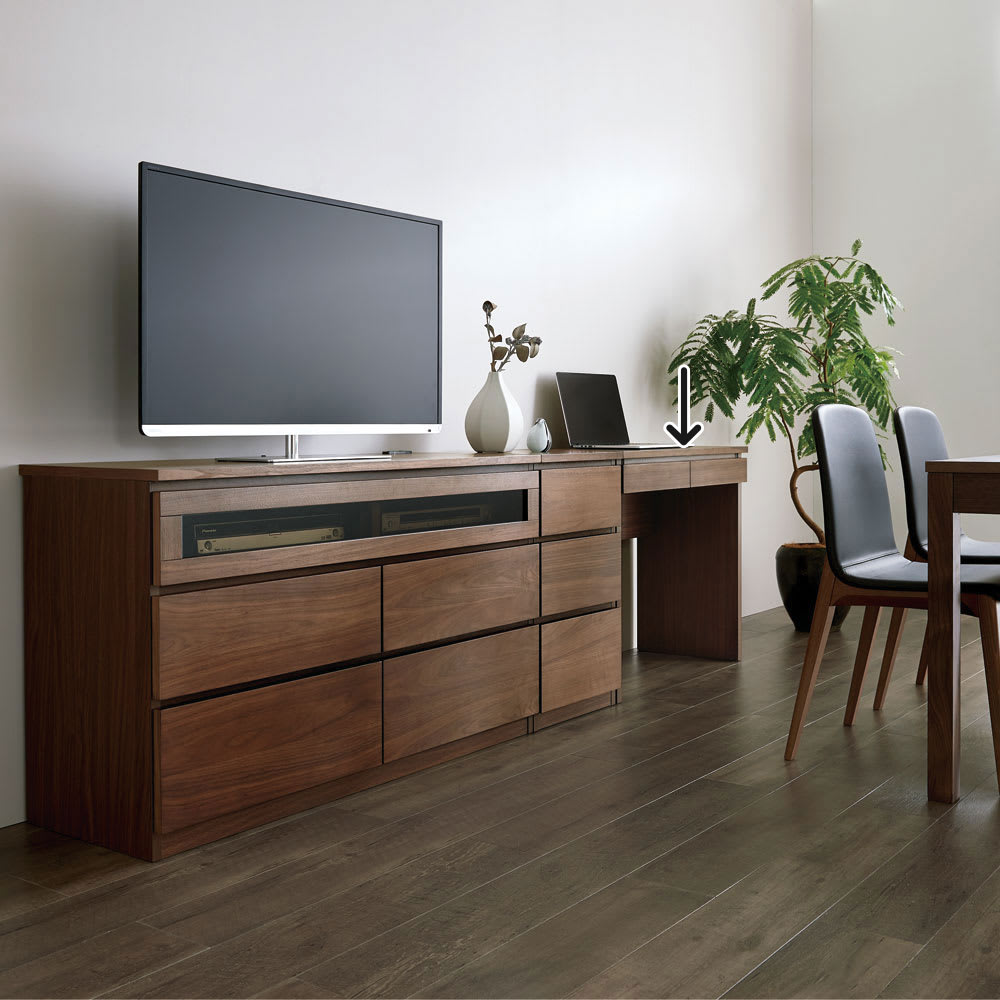 Volga/ヴォルガ ウォルナットシリーズ 引き出し付きデスク 幅80cm 通販