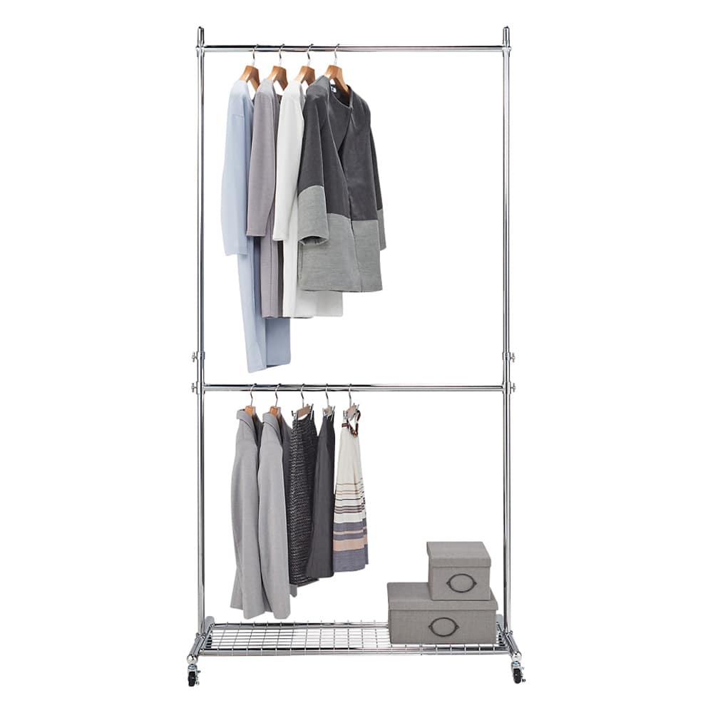 プロ仕様 上下2段頑丈ハンガーラック 幅57cm 通販 - ディノス