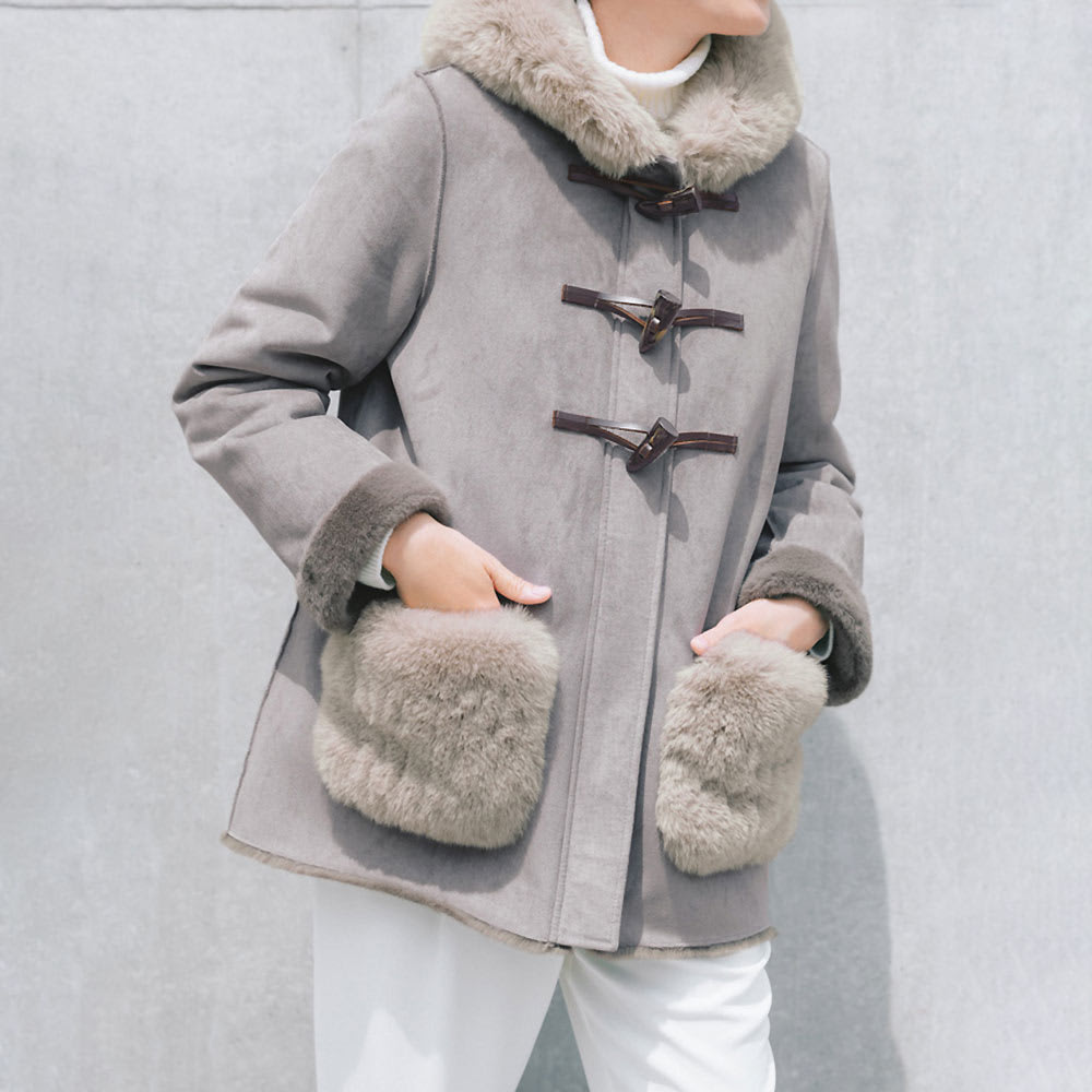 モコモコファー ムートン調 ダッフルコート 通販 - ディノス