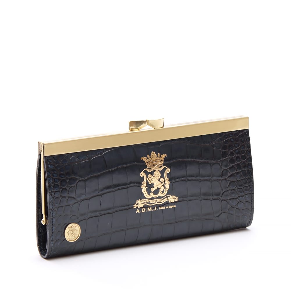 A.D.M.J.／エーディーエムジェー クロコ型押し 口金長財布 26WS06004