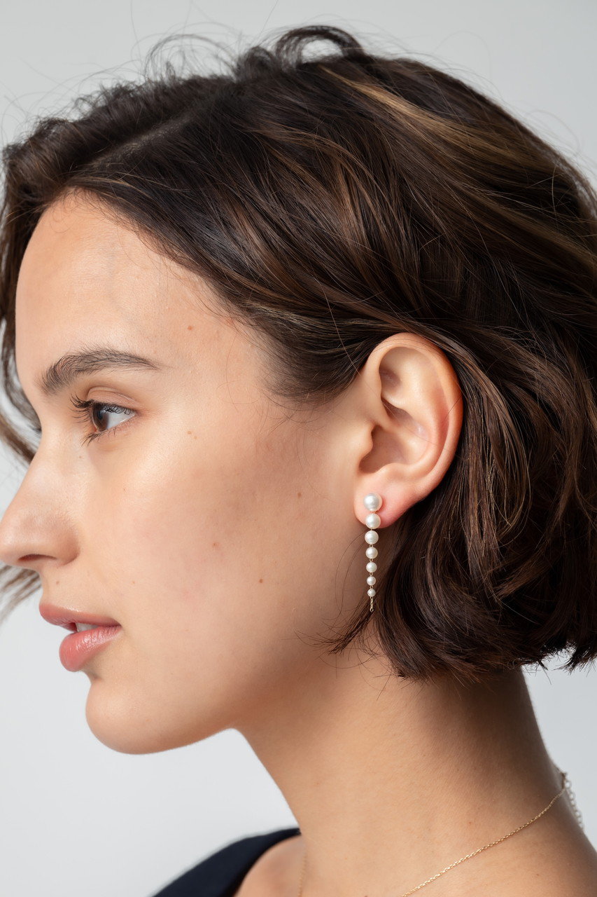 MIZUKI(ミズキ)｜SBE357 ショートカスケードパールピアス/イエロー