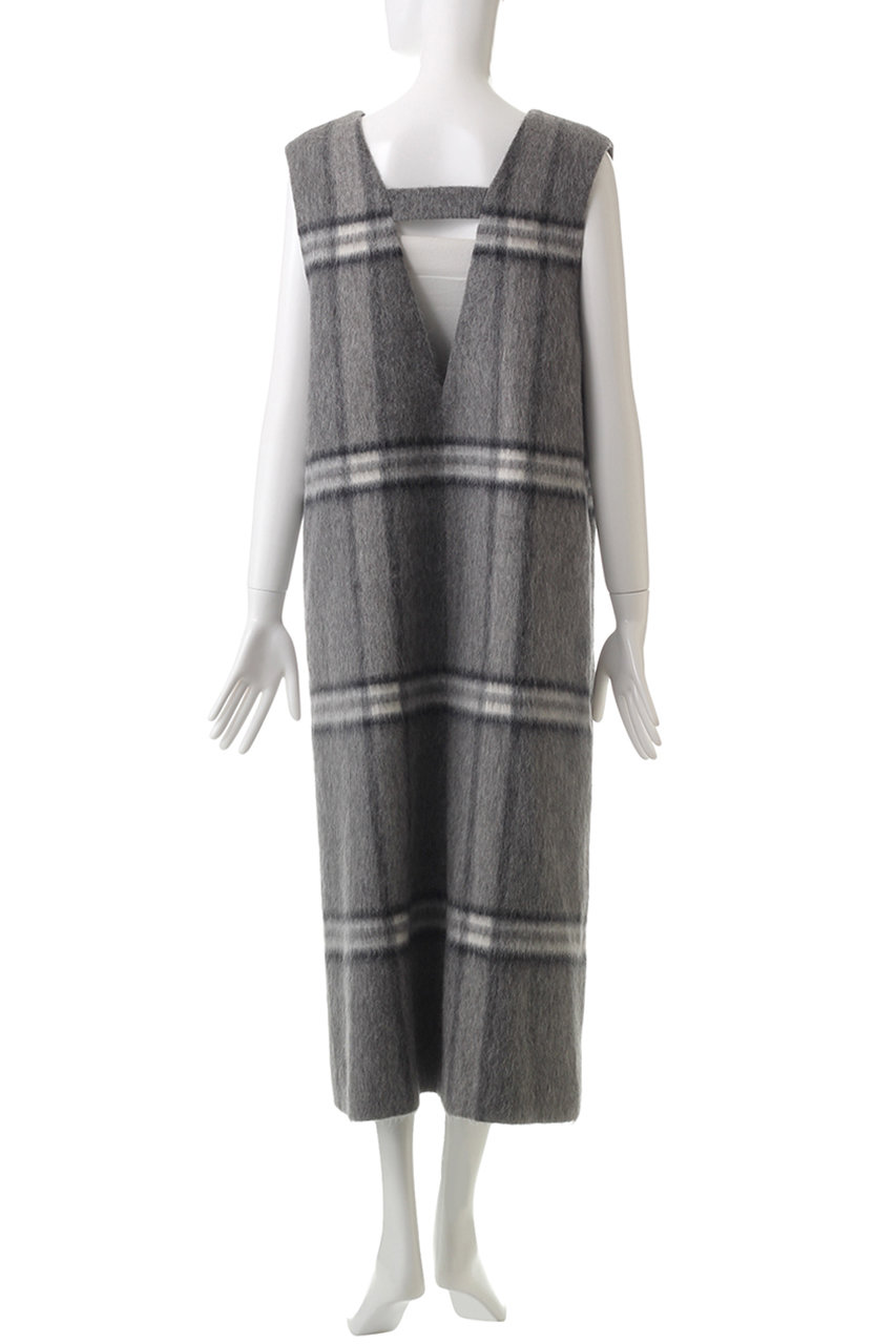 ADORE(アドーア)｜アルパカシャギーチェックワンピース/グレー の通販