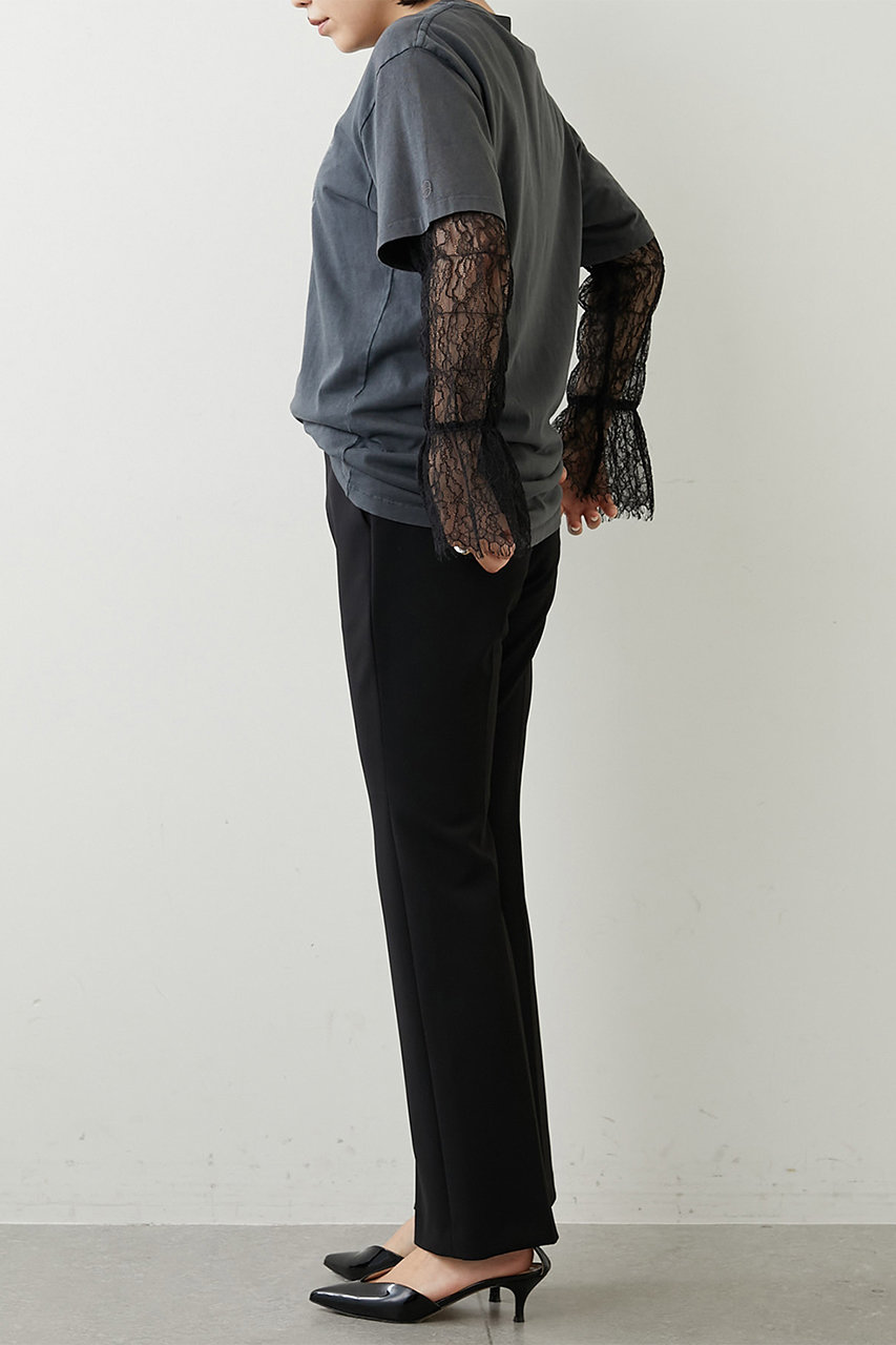 Whim Gazette(ウィム ガゼット)｜フロントスリットパンツ/ブラック の