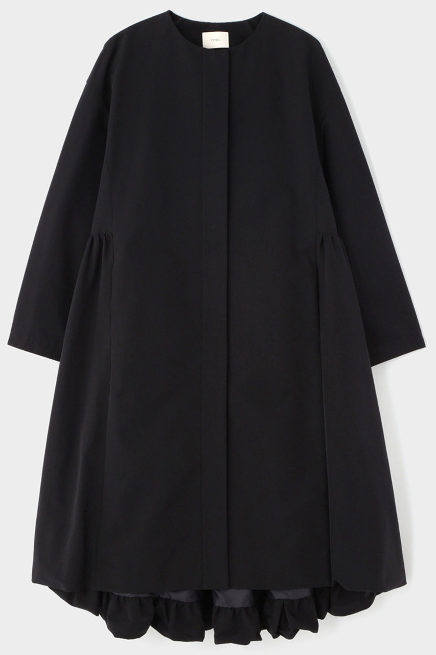 LE PHIL(ル フィル)｜N/Cクロスティアードコート/ブラック の通販