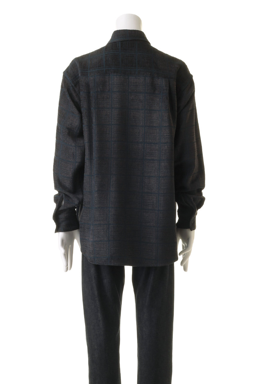 YOKE(ヨーク)｜【UNISEX】プレイドレギュラーカラーシャツ/チャコール