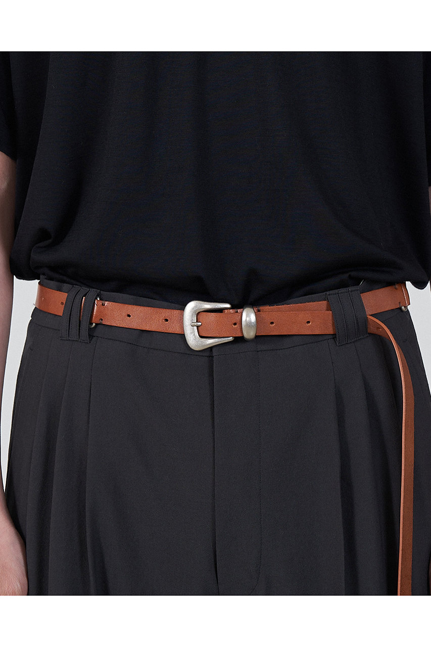 YOKE(ヨーク)｜【UNISEX】LEATHER NALLOW WESTERN ベルト/ブラウン の