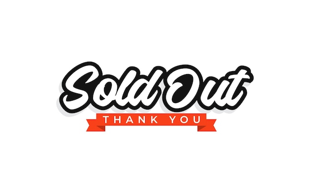 Sold out design template thank you | Premium Vector