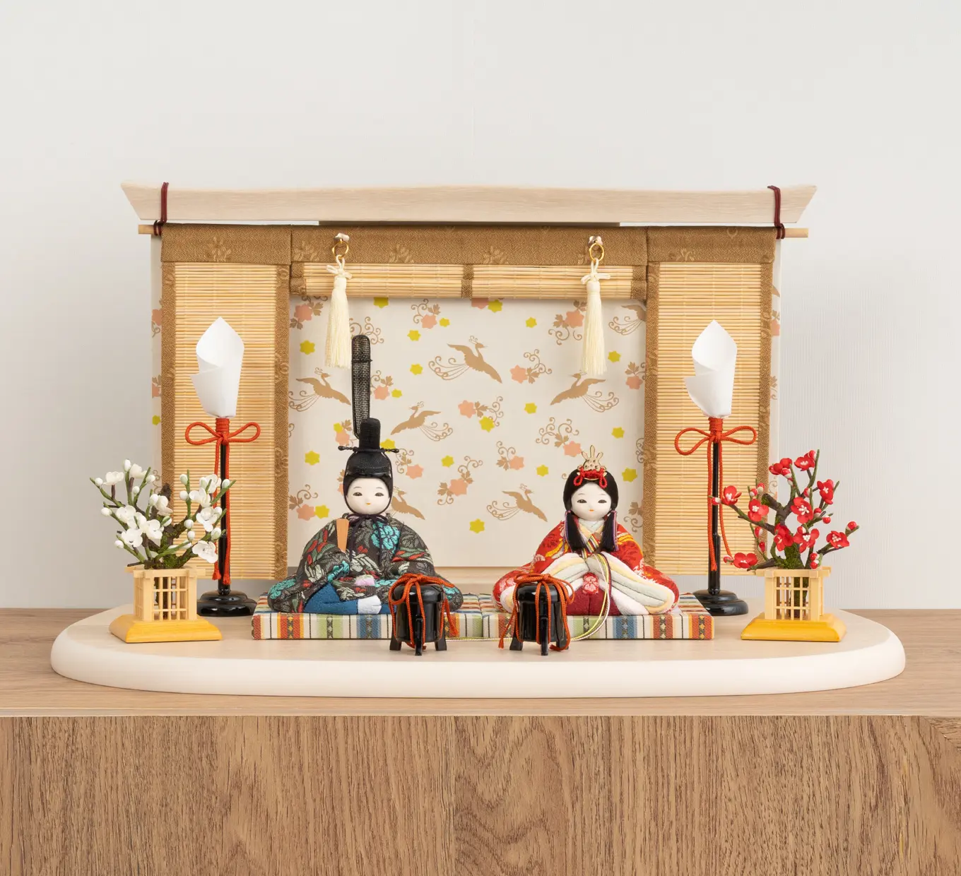 雛人形「ことこと 相鳥花菱文・紅色」｜雛人形の通販 ふらここ