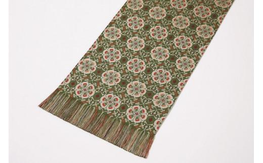 龍村美術織物】経錦テーブルセンター3号（花鳥梅花文錦） - 京都府京都