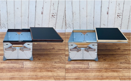 シェルフコンテナ 25タイプ専用 スライド式天板<レザー調ブラック柄