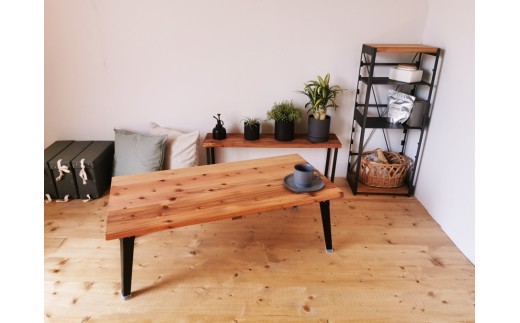 天然木 折りたたみ ローテーブル ブラウン 90×45cm 1台 完成品｜新星