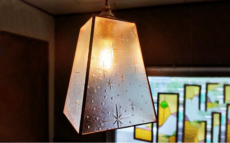 昭和型板ガラスのペンダントライト『銀河Ⅱ』 ライト 照明 ランプ