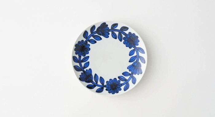 波佐見焼】デイジー（青）22cm プレート・飯碗 茶碗 ペアセット 食器