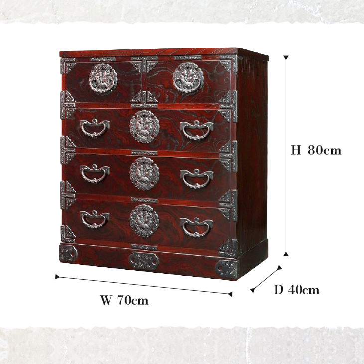 岩谷堂箪笥 二、三尺上二ツ割整理箪笥 伝統工芸品 和家具 和タンス