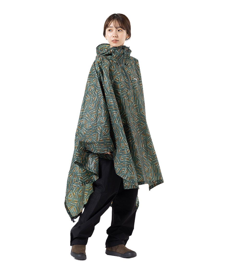 ポンチョ プリント トレッキング レインポンチョ 1128668 PIGN