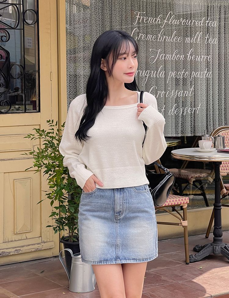 丈別/S~2XL】ウォッシングデニムミニスカート｜ミニスカート｜韓国