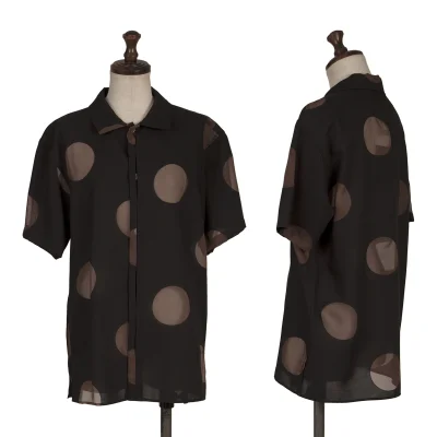 プリーツプリーズPLEATS PLEASE フリンジプリーツ半袖シャツ 茶3 (K