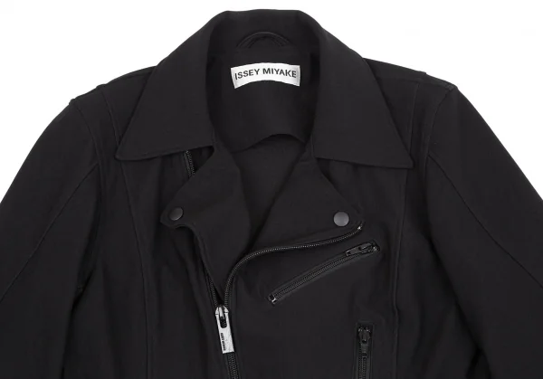 イッセイミヤケISSEY MIYAKE ナイロンライダースジャケット 黒2 (K-117508)