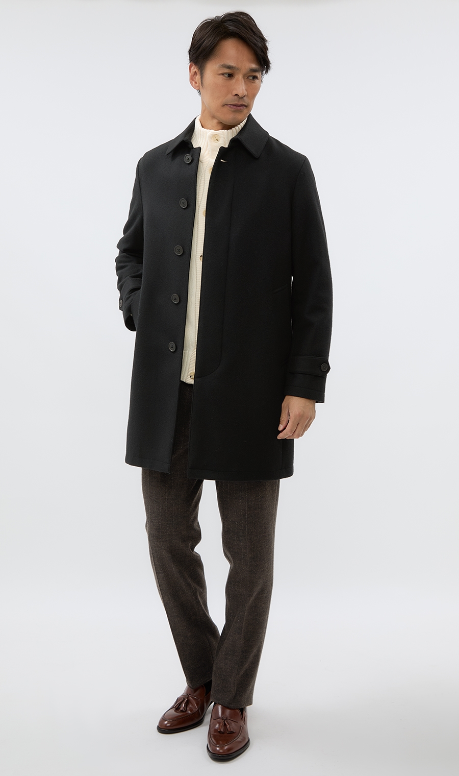 プレミアムステンカラーコート【カシミヤ混】 (231406-91) | Savile