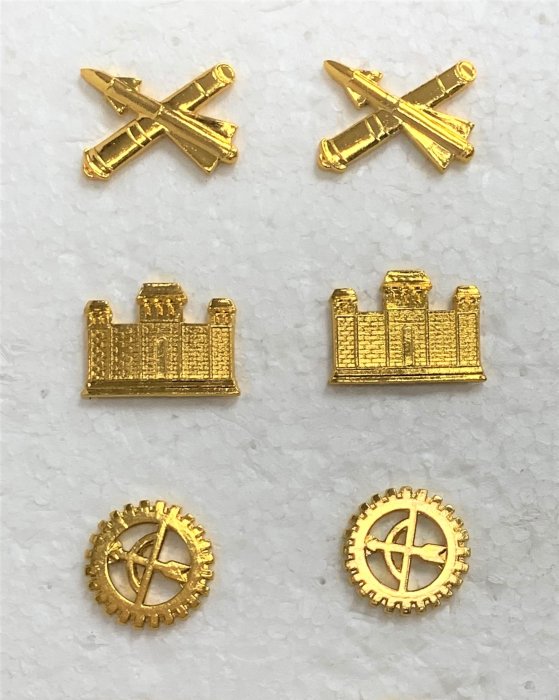 可欣台灣精品：陸軍兵科領章（鋁質/有步兵炮兵裝甲兵通信政戰化學運輸