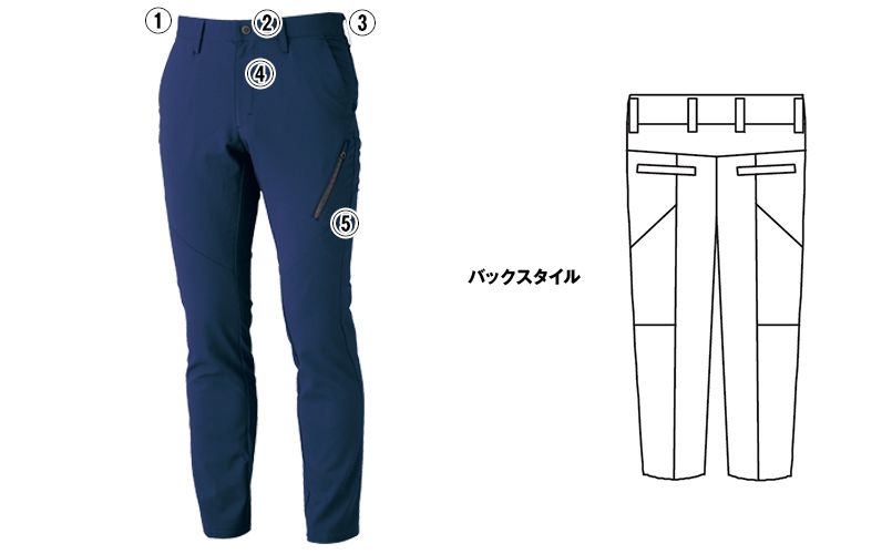 ジーベック 1803 ストレッチメンズパンツ[男性用]｜作業服・作業着の