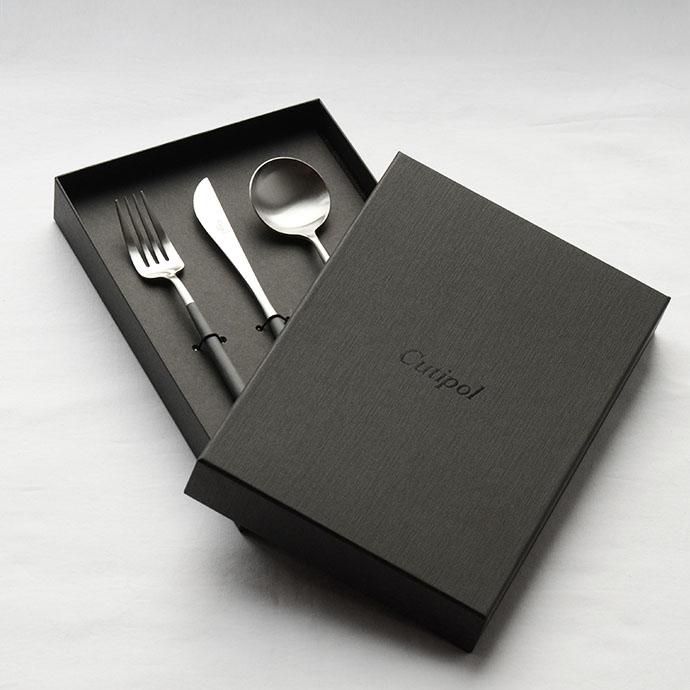 クチポール［GOA］ディナー｜カトラリーギフトセット(3本)ブラック