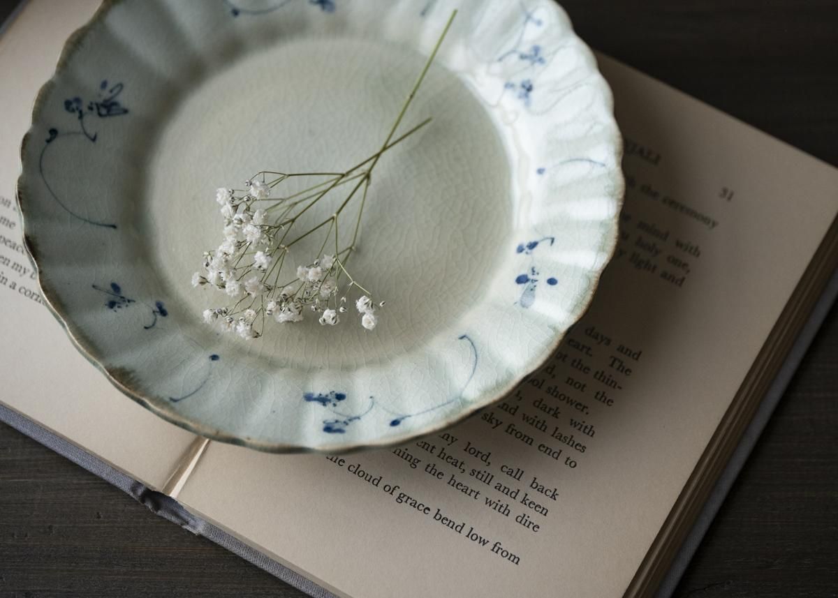 石井桃子 五寸輪花皿 2枚 石井桃子 五寸輪花皿／花柄 - alltid