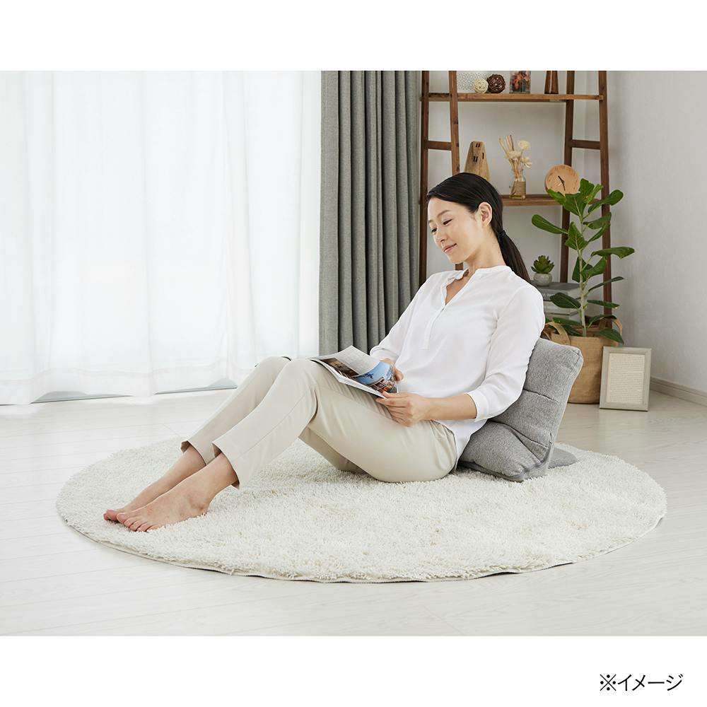 枕にもなる背もたれイス Lepoco グレー 幅58cm 奥行36～41cm 高さ15