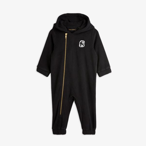 Panther Microfleece Kids Onesie Black | Mini Rodini