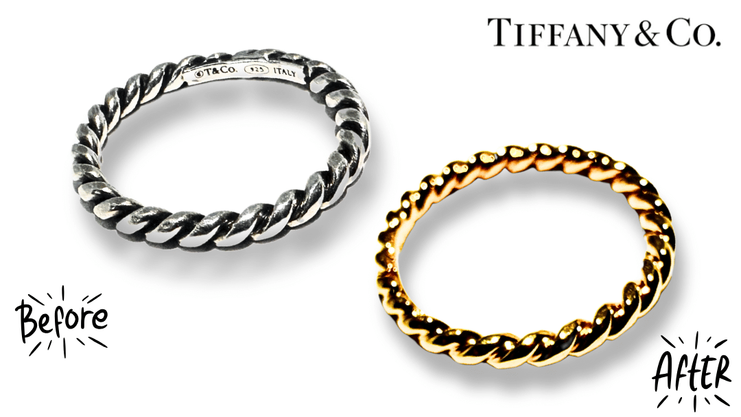 ティファニー「ナローツイストリング」これで黒くならない！ゴールド