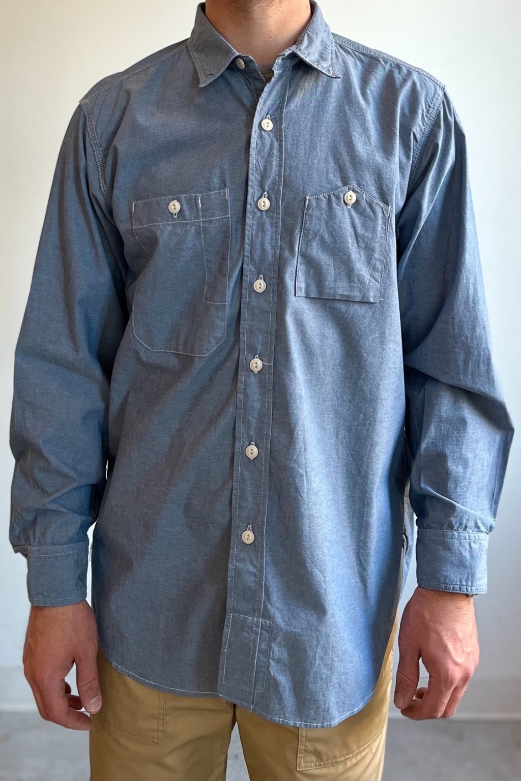 Engineered Garments Work Shirt Light Blue 4.5oz Cotton Chambray