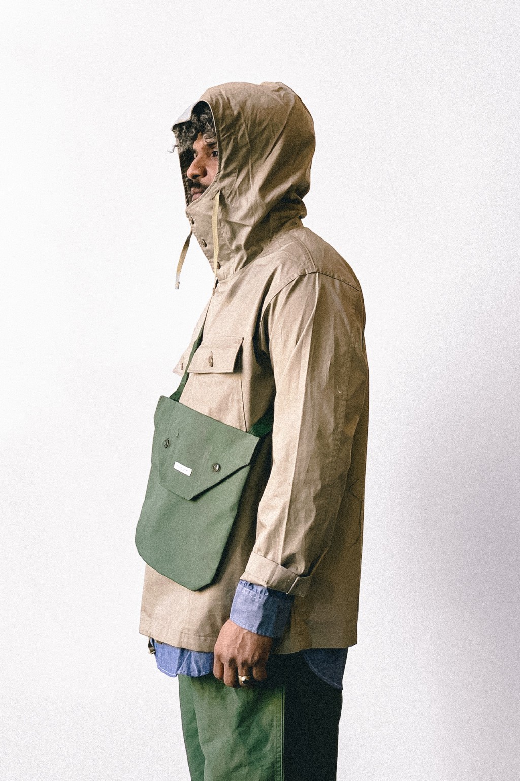 Engineered Garments Cagoule Shirt Khaki High Count Twill - Made in