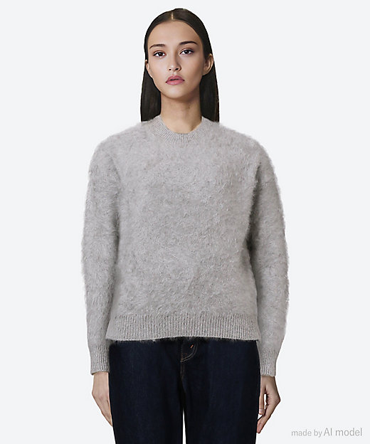 セーター CASHMERE FOX FUR CREW NECK