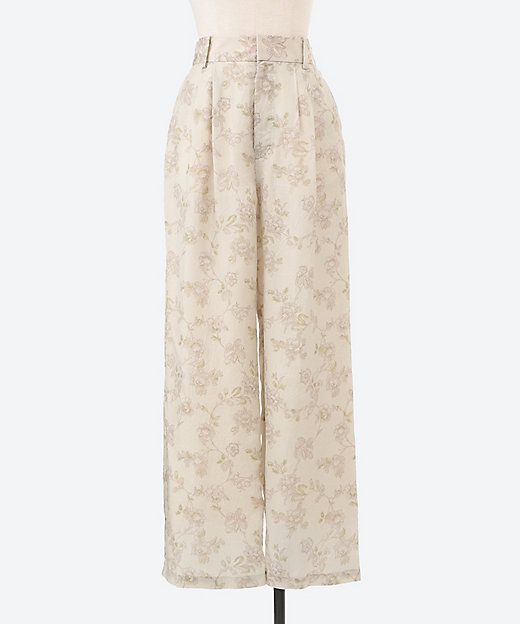 パンツ 6rooms flower cupra print pants