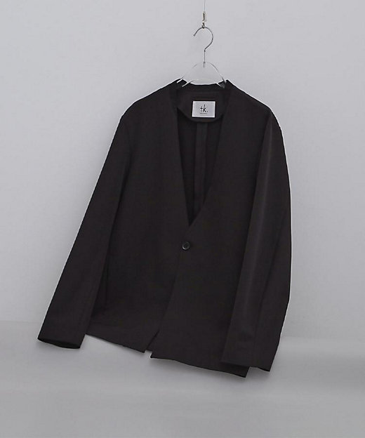 セットアップ対応】360度ストレッチノーカラージャケット