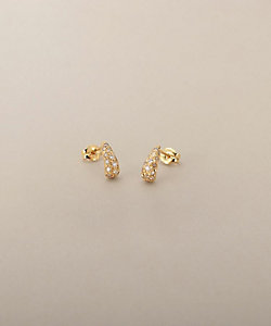 K18YG ピース ブラウンダイヤモンド アーチ ピアス | ete bijoux