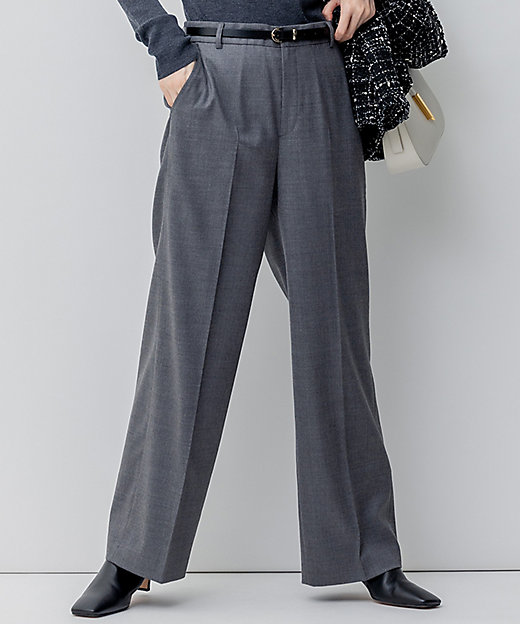 滝沢眞規子さん着用】クリアウールサキソニー ワイドパンツ