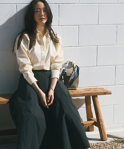 洗える】ナイロンコットンタフタ フレアスカート