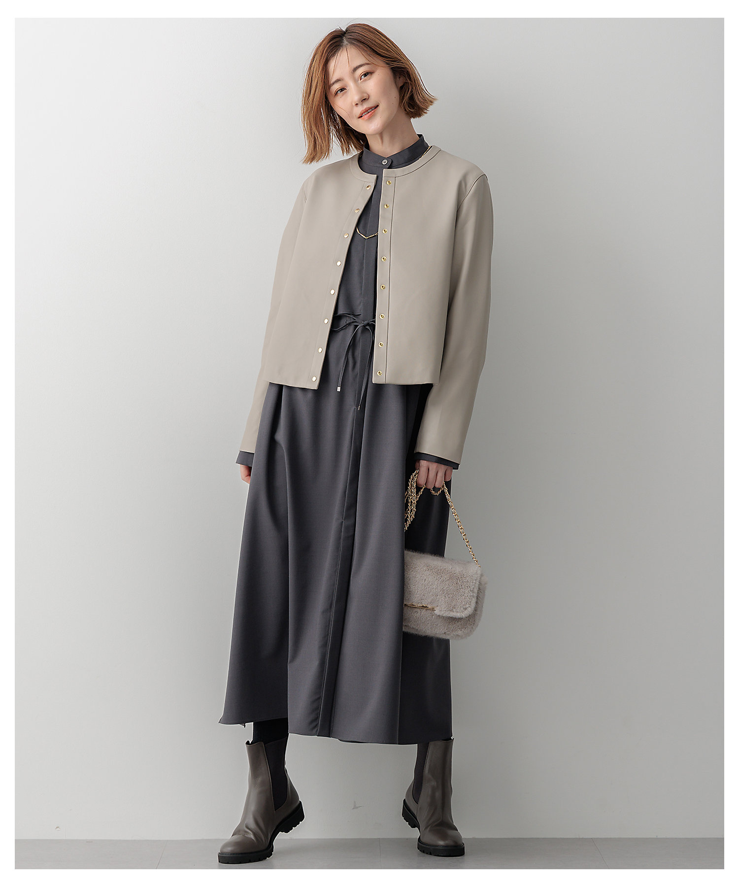 ラムレザー ノーカラージャケット（JKWWCW0315） | 23区 L