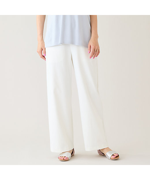 吸水速乾／接触冷感／UVカット】ワイドベルトパンツ