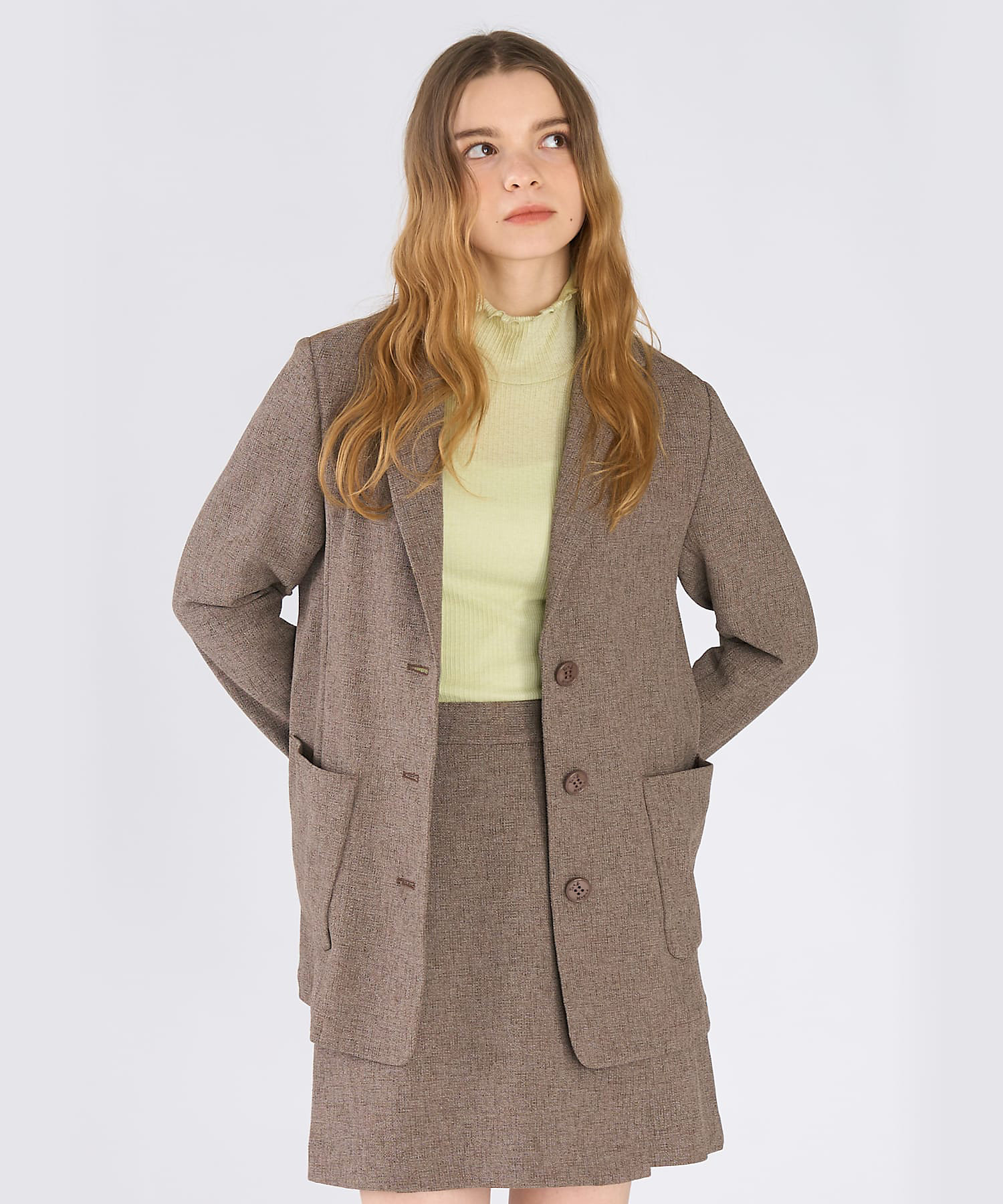 ミックスツイード テーラードジャケット（6546WA18023