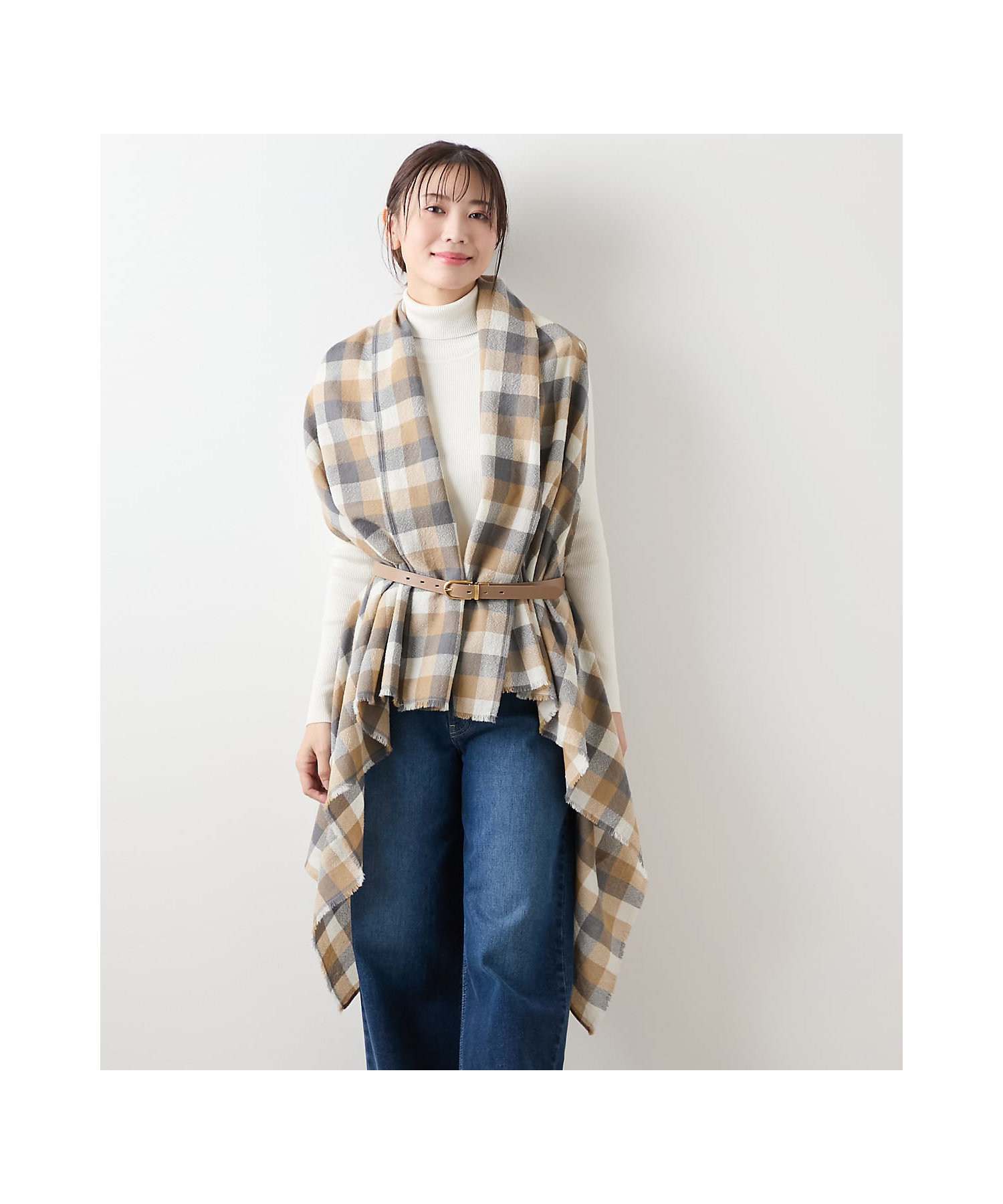 エターミンブロックチェック ケープストール