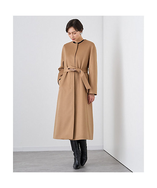 カシミヤノーカラーベルトコート | ANAYI/アナイ | 三越伊勢丹