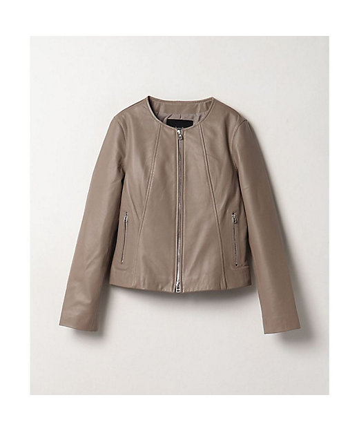 レザークルーネックジャケット | allureville (Women)/アルアバイル