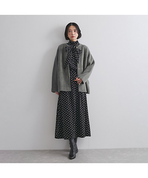 ドットフリルボウタイワンピース≪洗濯機で洗える≫ | QUEENS COURT